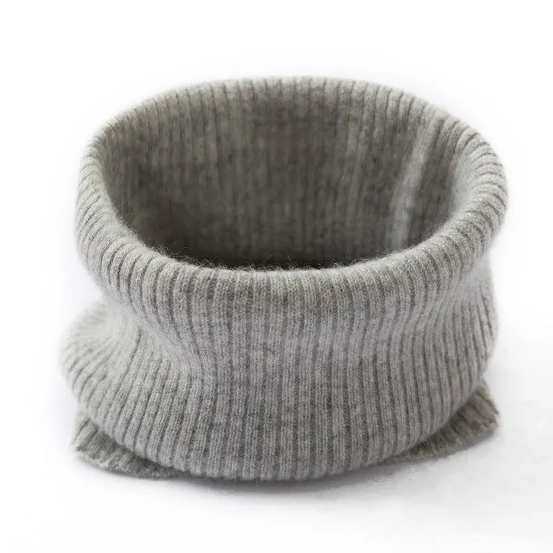 Ribbed Pure Cashmere Cowl Neck Gaiter Fall Winter Cashmere Neck Scarf