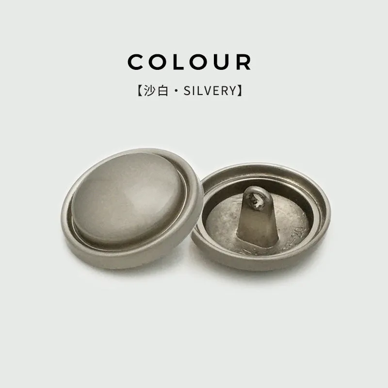 Round Slim-Edged Curved Mushroom Metal Buttons for Coats 20pcs