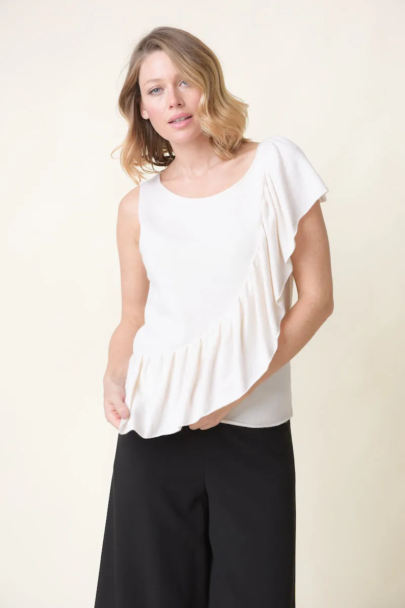 Ruffle cashmere top