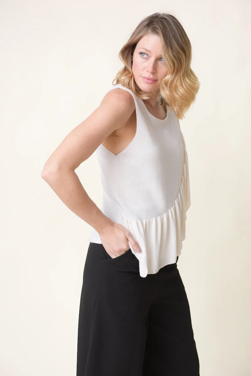 Ruffle cashmere top