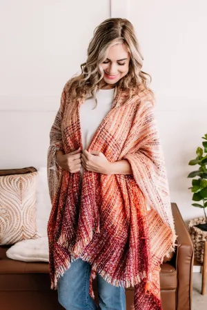Run For Cover Hooded Knit Kimono In Autumn Sunrise