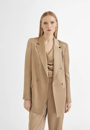 Satin crossover blazer