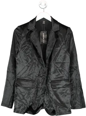 SHEIN Black Satin Blazer UK XS