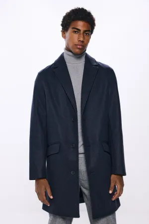 Short Wool -Effect Parka - Blue