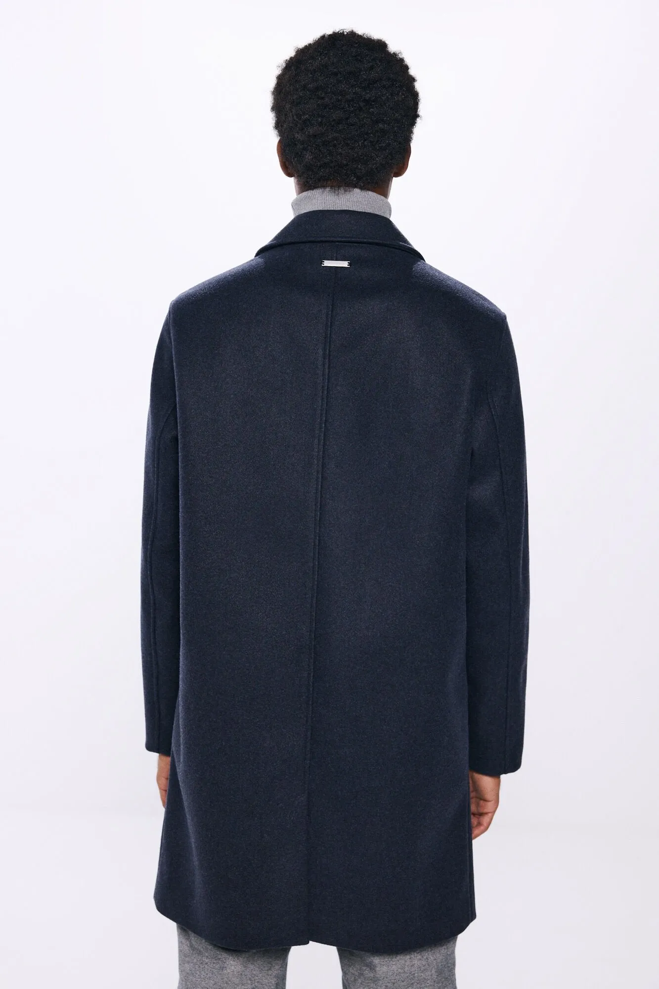 Short Wool -Effect Parka - Blue