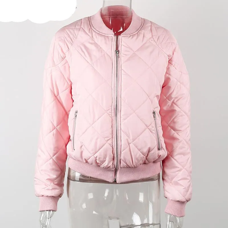 Simplee Apparel Winter pilot basic jacket coat Zipper black bomber jacket women Cool biker outwear short parka veste