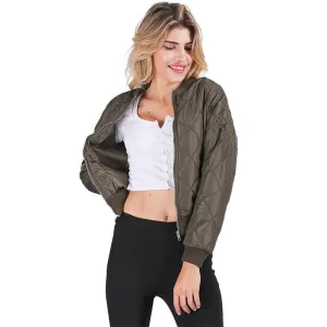 Simplee Apparel Winter pilot basic jacket coat Zipper black bomber jacket women Cool biker outwear short parka veste