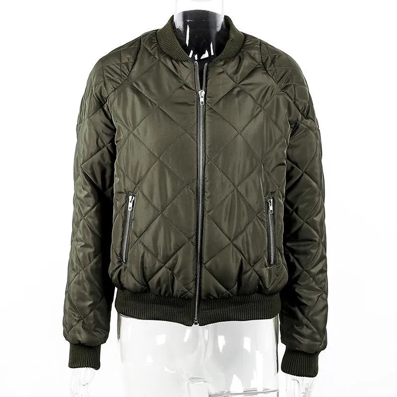 Simplee Apparel Winter pilot basic jacket coat Zipper black bomber jacket women Cool biker outwear short parka veste