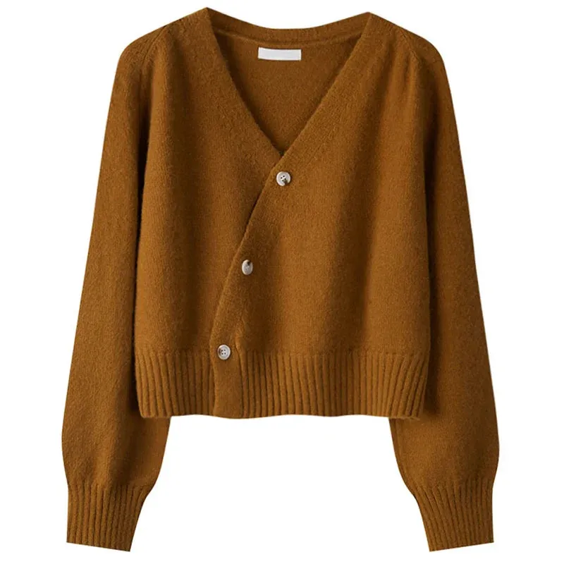 Skew Button Cashmere Sweater