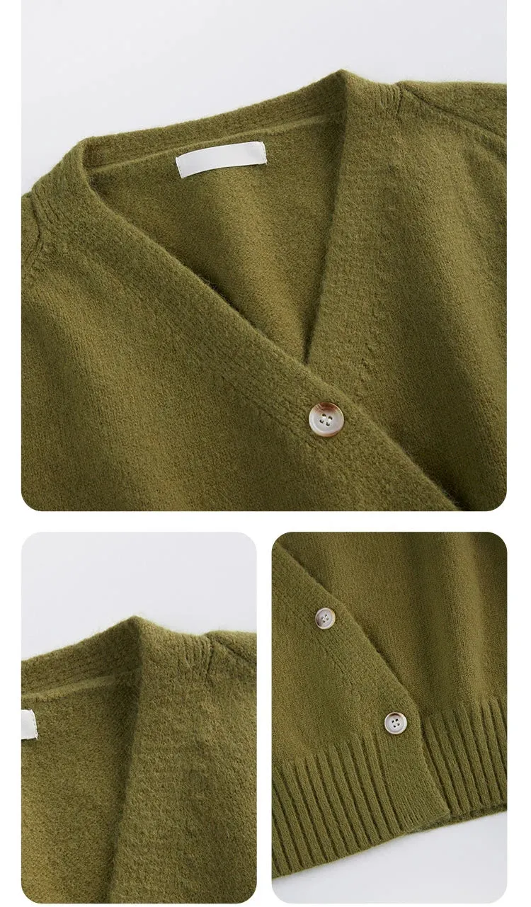 Skew Button Cashmere Sweater