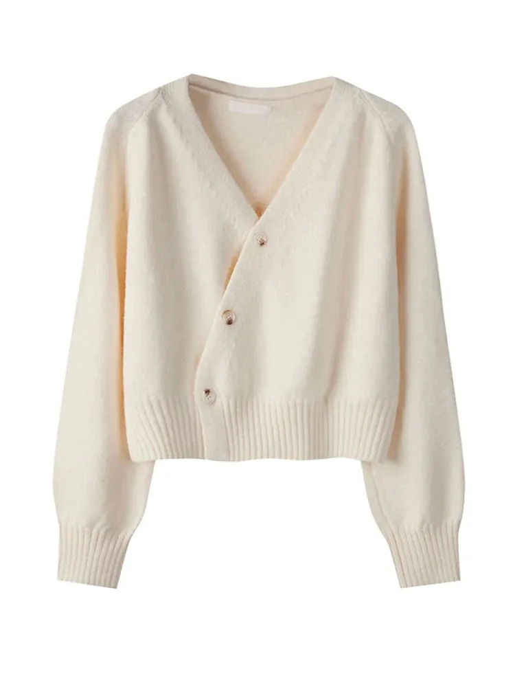Skew Button Cashmere Sweater