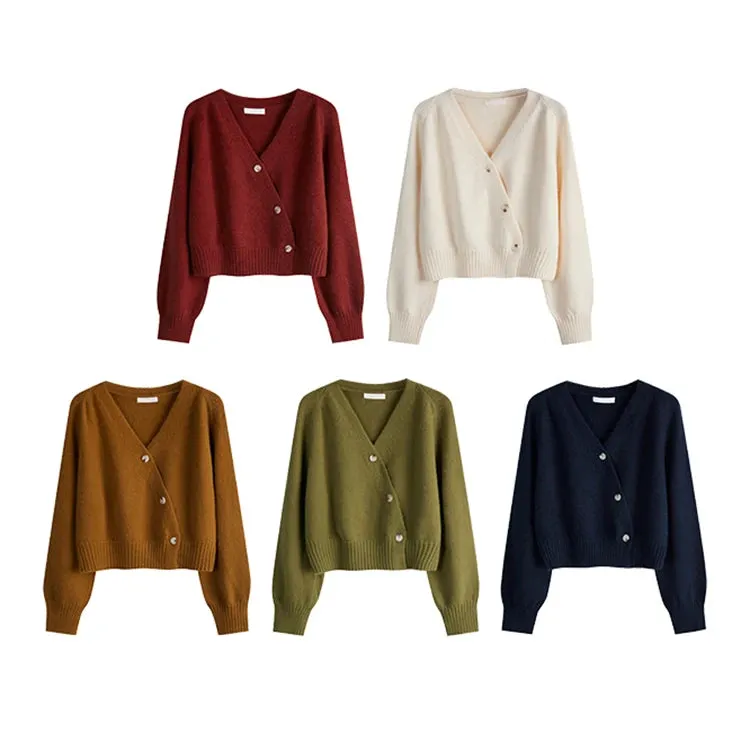 Skew Button Cashmere Sweater