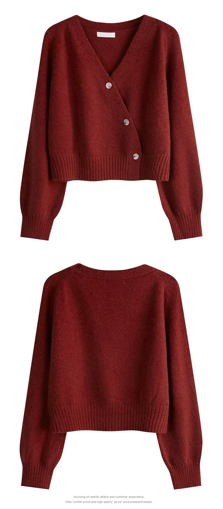 Skew Button Cashmere Sweater
