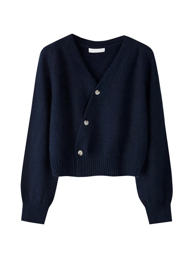Skew Button Cashmere Sweater
