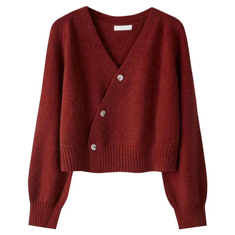 Skew Button Cashmere Sweater