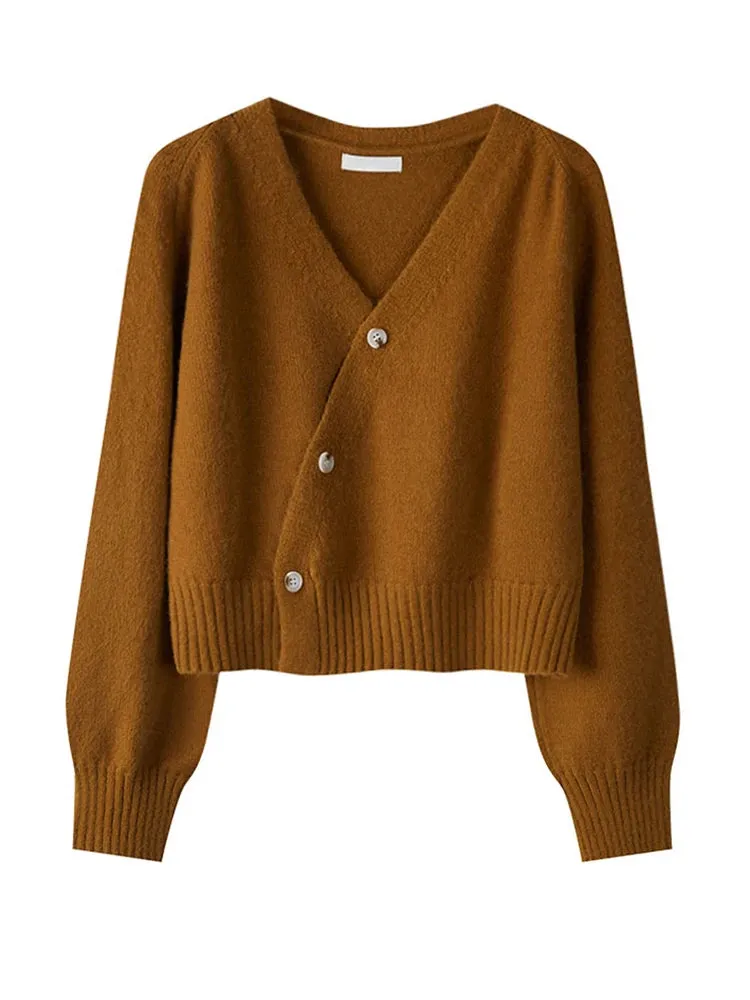 Skew Button Cashmere Sweater