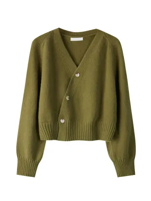 Skew Button Cashmere Sweater