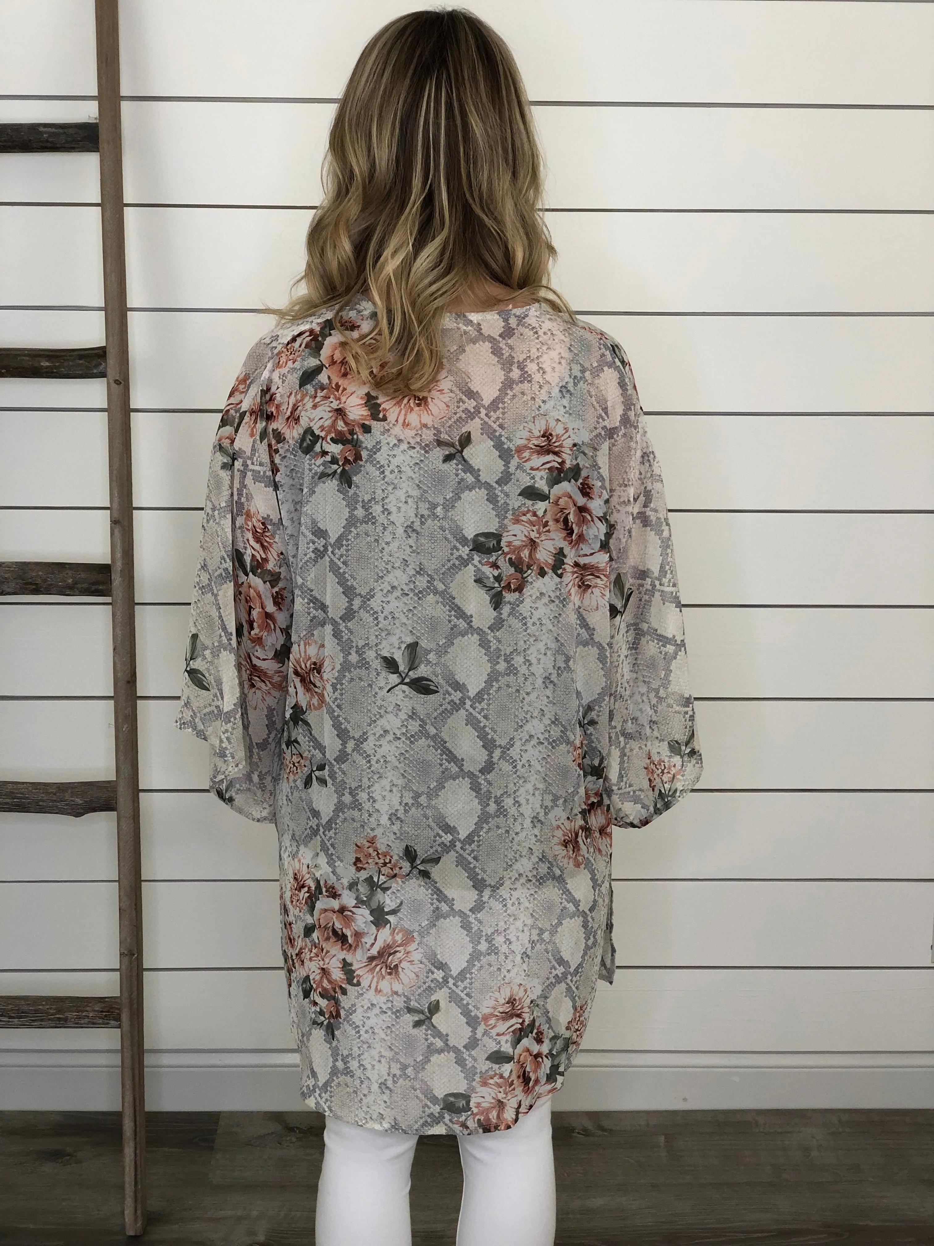 Snakeskin Floral Kimono