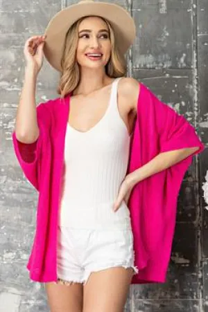 Spring Hot Pink Kimono style cardigan