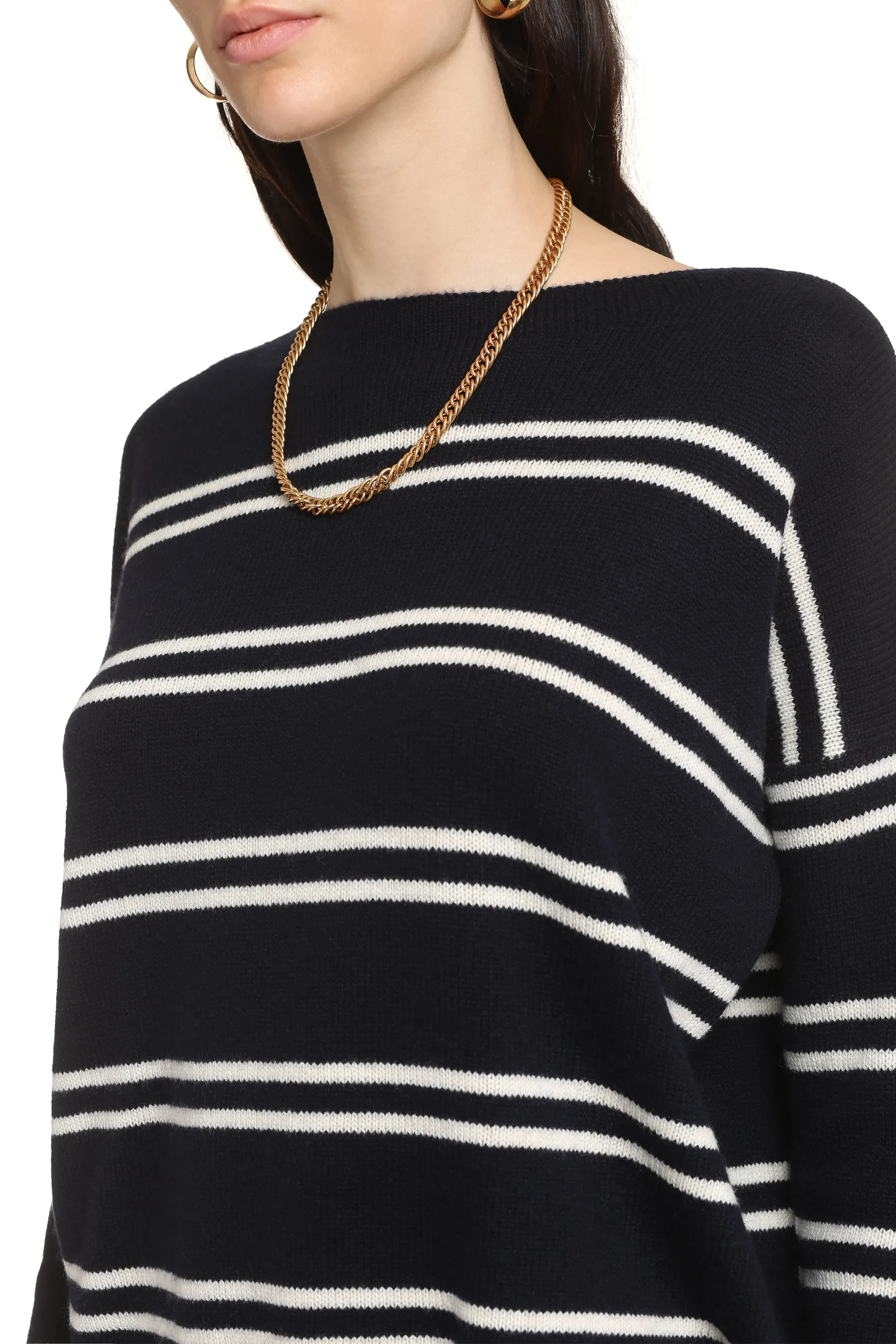 Striped crew-neck sweater