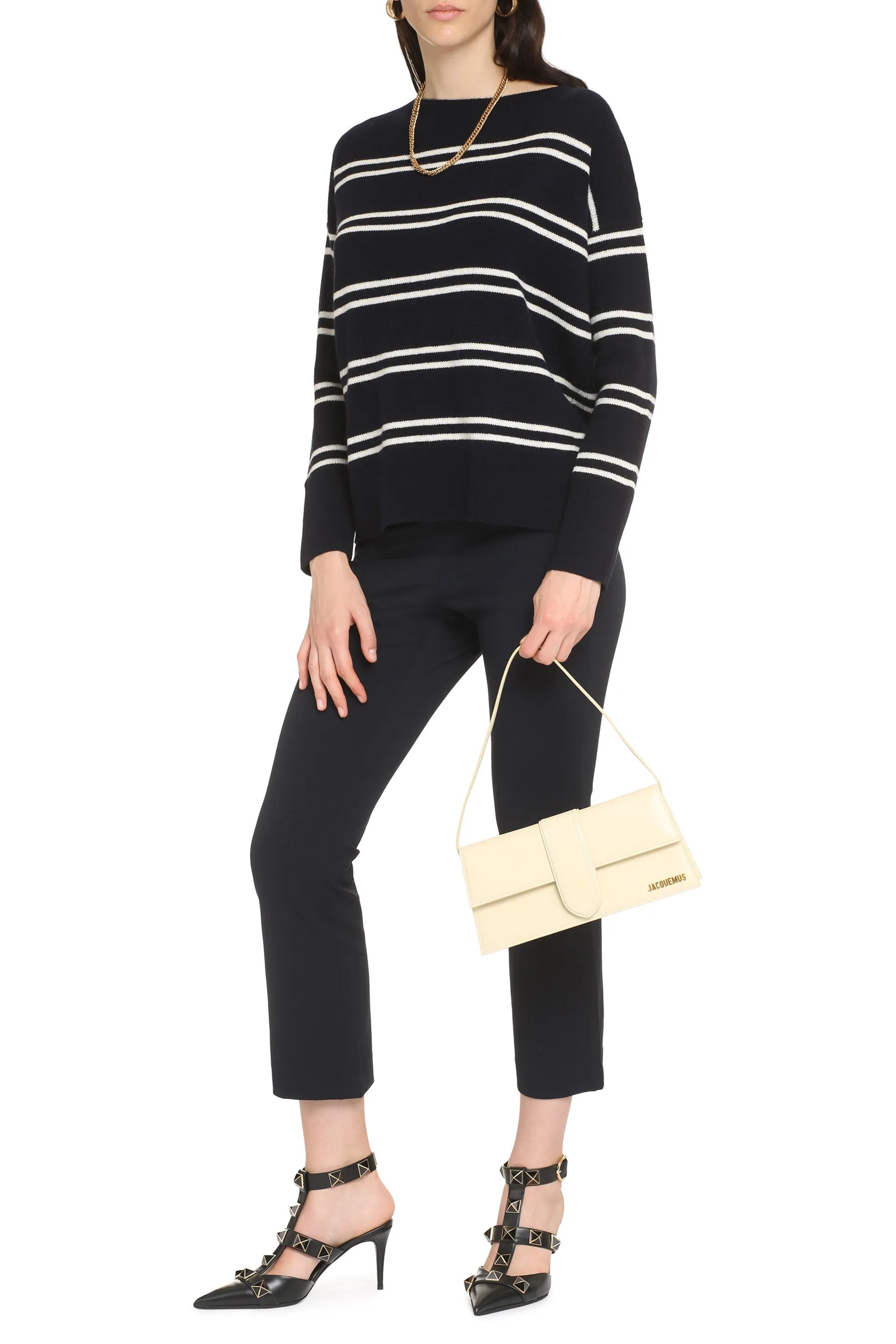 Striped crew-neck sweater