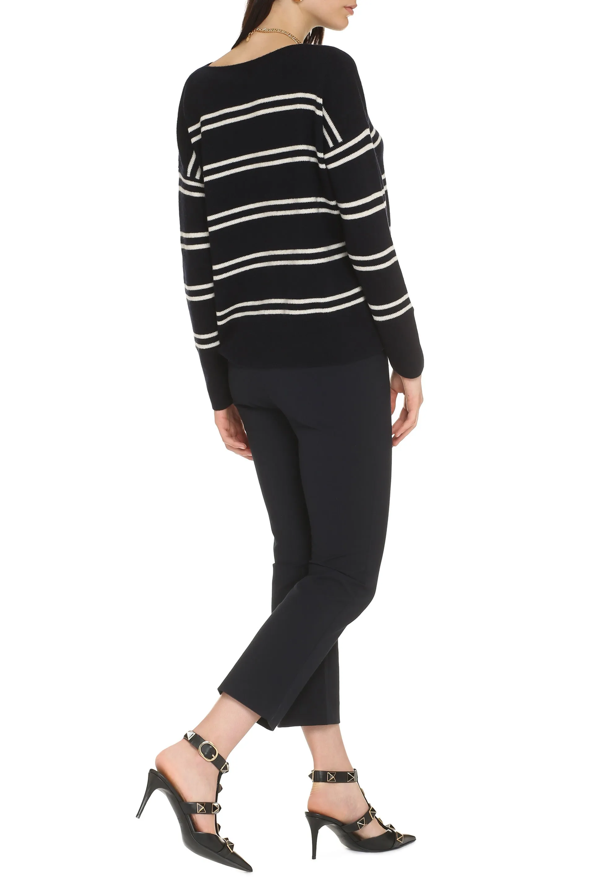 Striped crew-neck sweater
