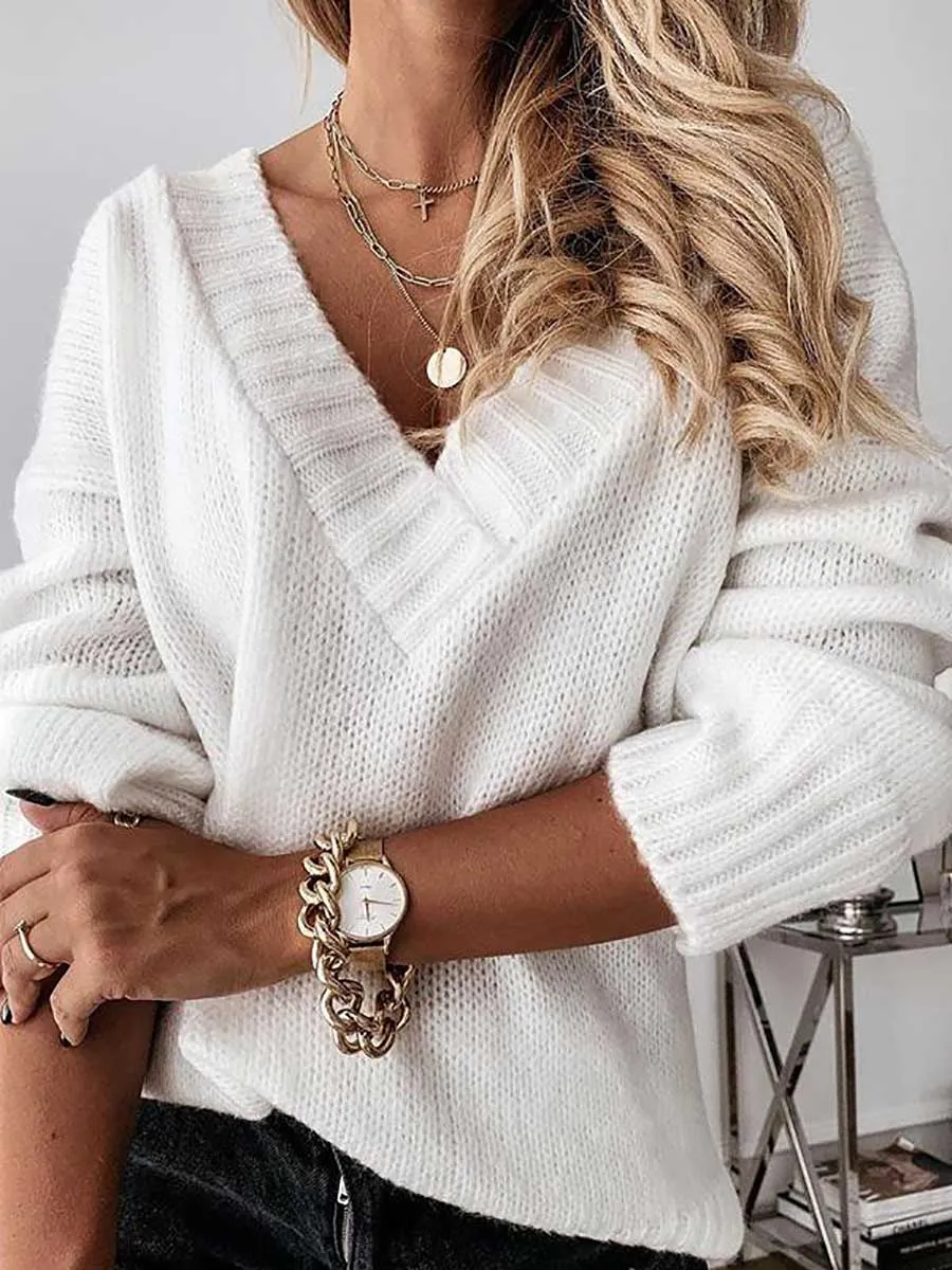 Stunncal Excited for This V-neck Sweater