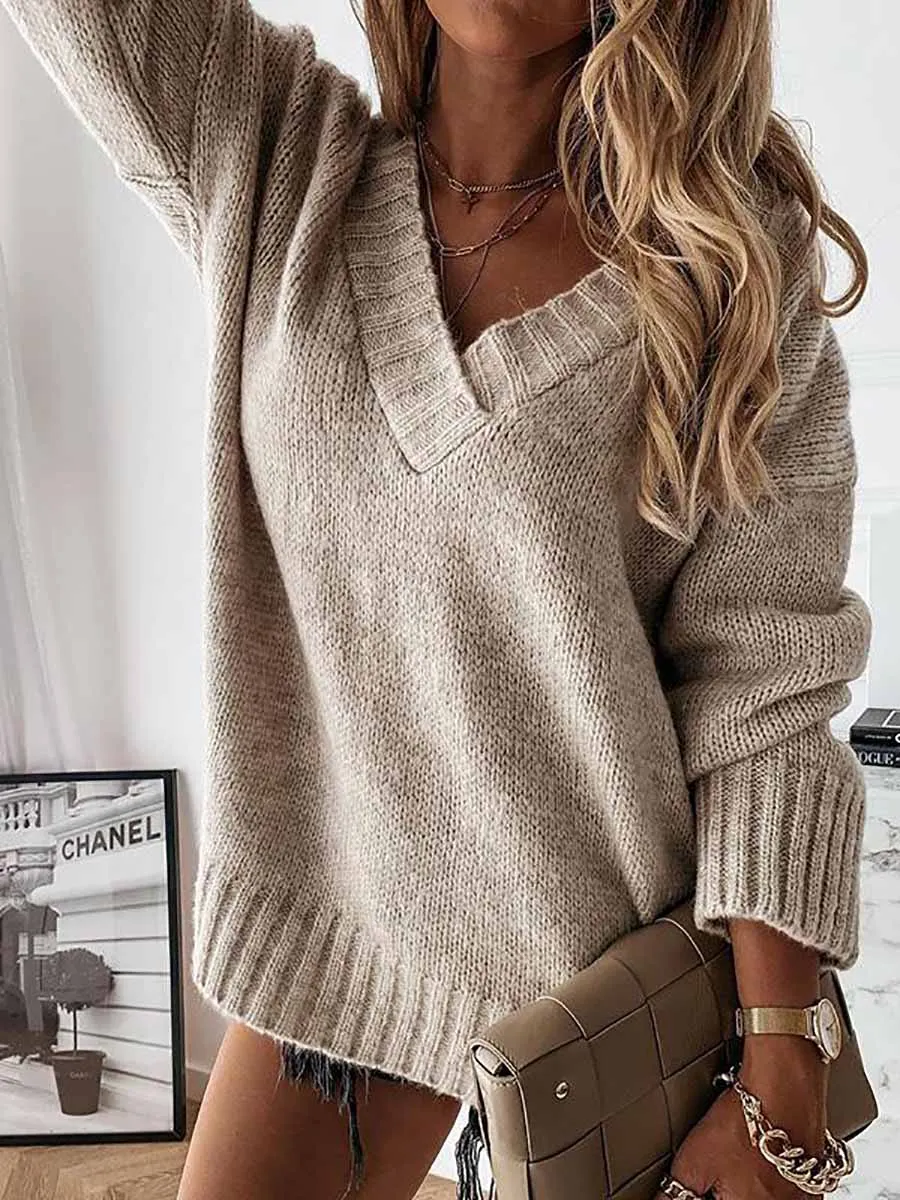 Stunncal Excited for This V-neck Sweater