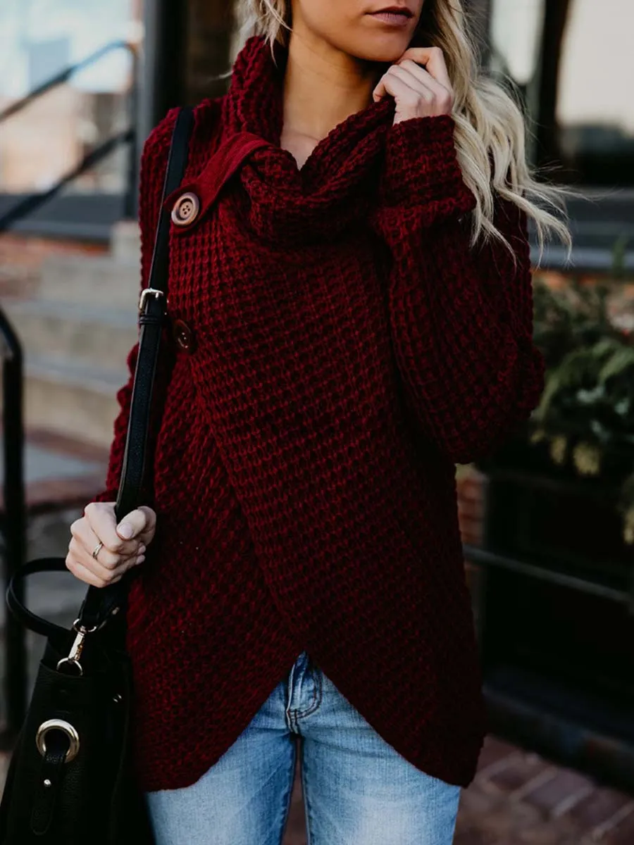 Stunncal Irregular Winter Shawl Sweater