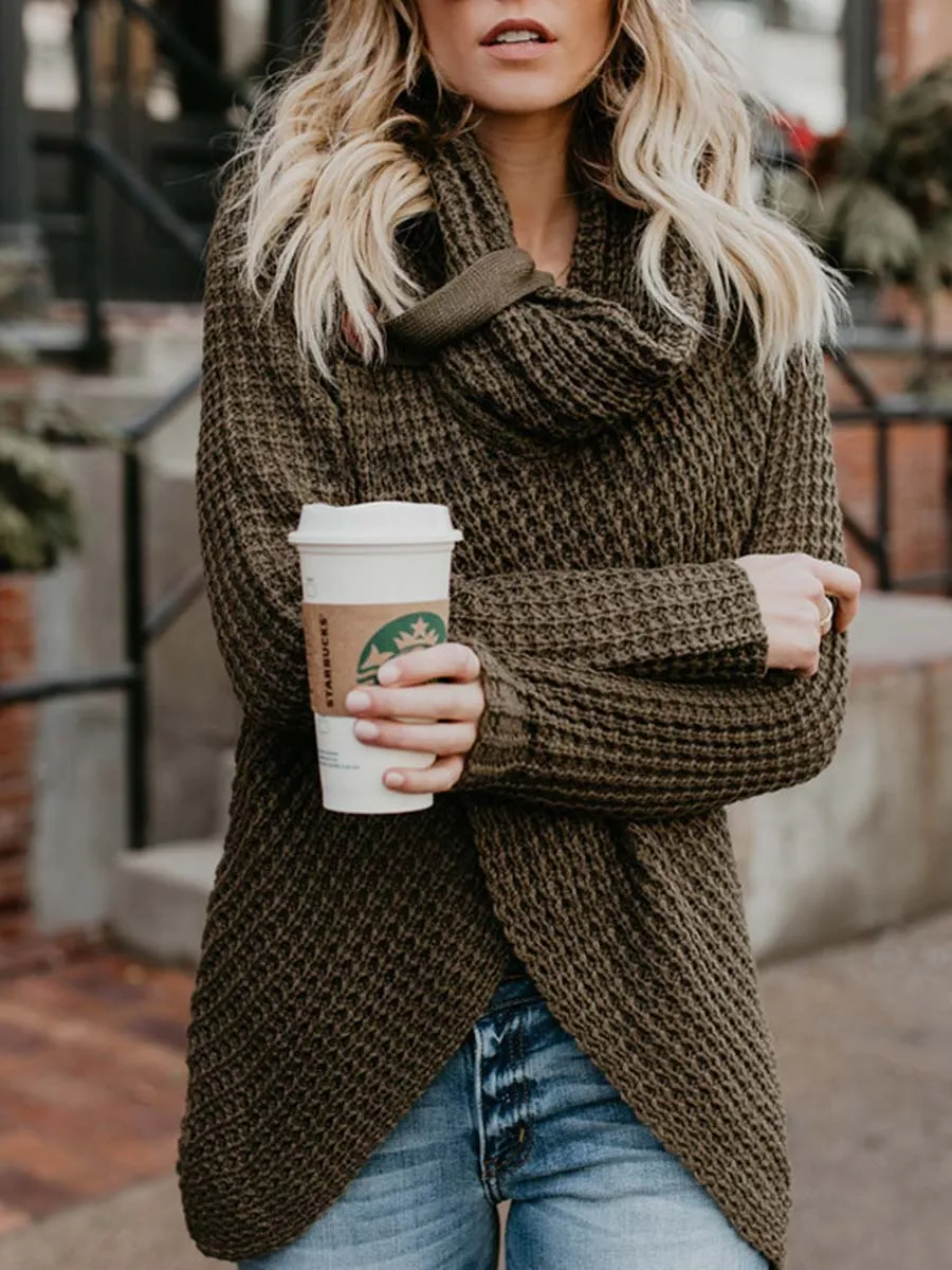 Stunncal Irregular Winter Shawl Sweater