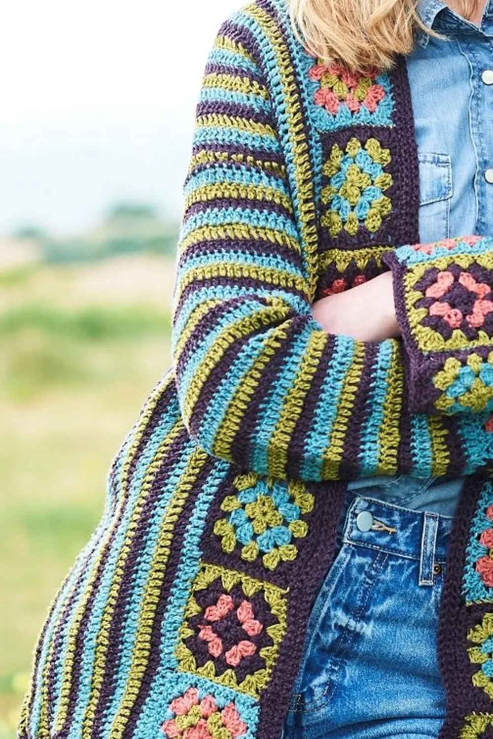 Stylecraft | ReCreate DK | Crochet Pattern 9966 | Granny Motif Cardigan