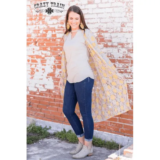 The BRISTYL rose LACE DUSTER ** MUSTARD & CREAM