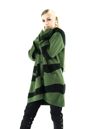 Tidal Cardigan Black Green