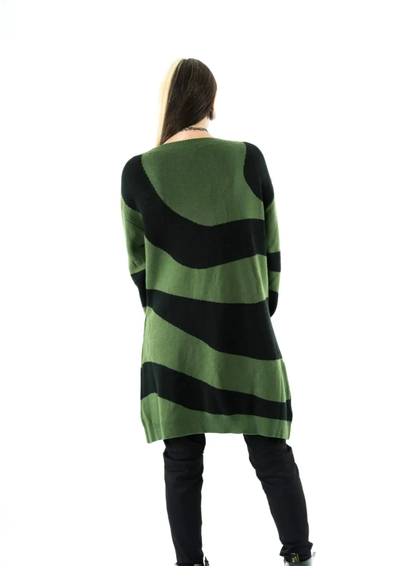 Tidal Cardigan Black Green