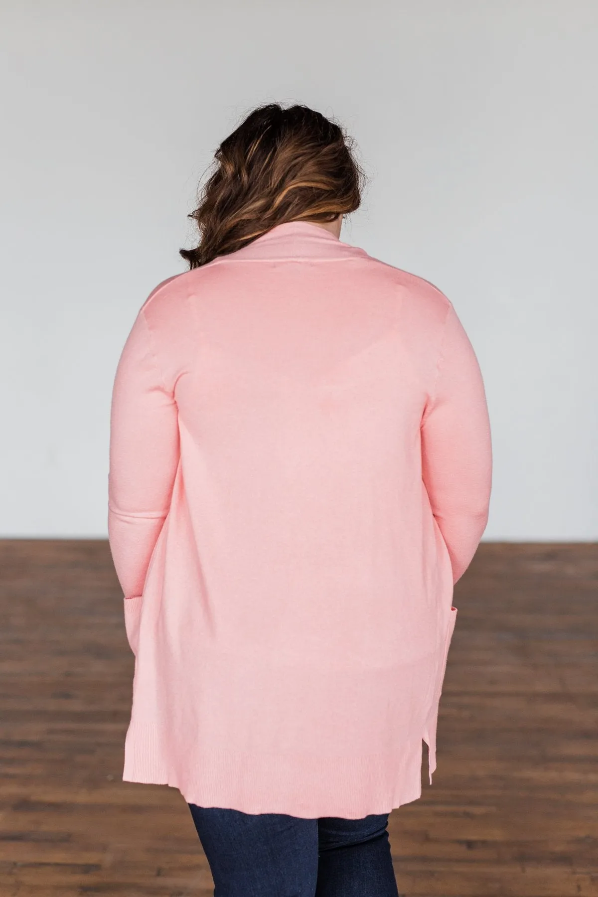 Time To Be Alive Drape Cardigan- Salmon Pink