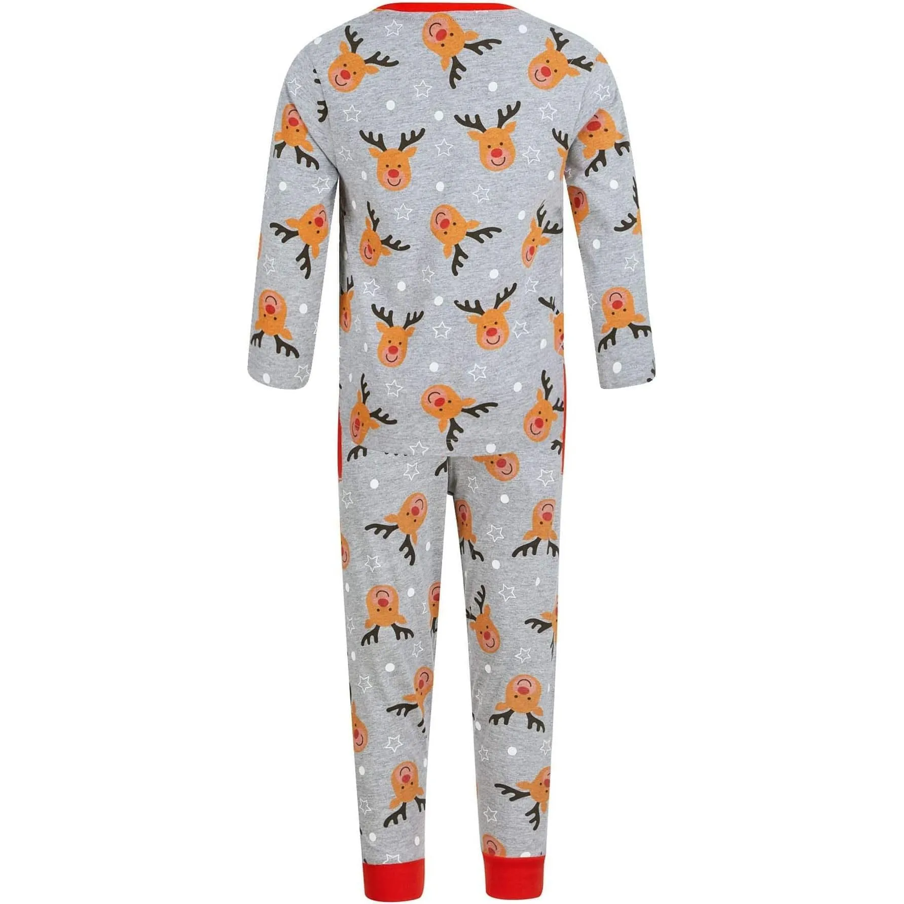 Tokyo Laundry Reindeer Repeat 2 Piece Boys Christmas Pyjama Set - Grey