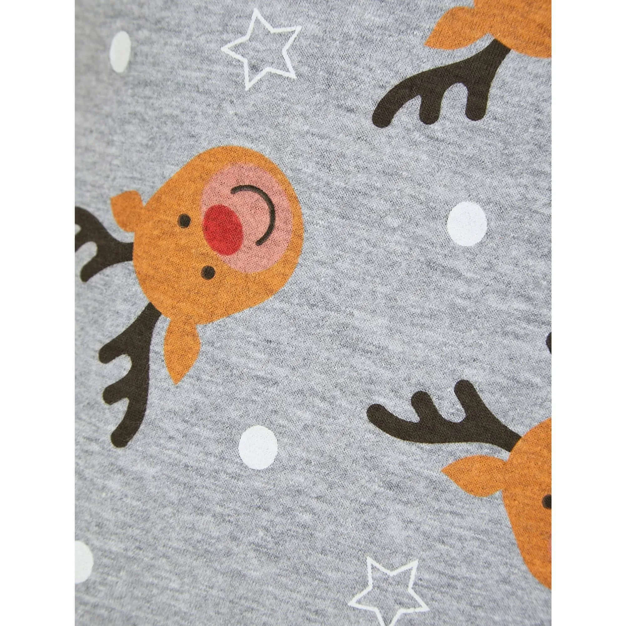 Tokyo Laundry Reindeer Repeat 2 Piece Boys Christmas Pyjama Set - Grey