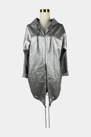 UNBRANDED Silver Hooded Parka