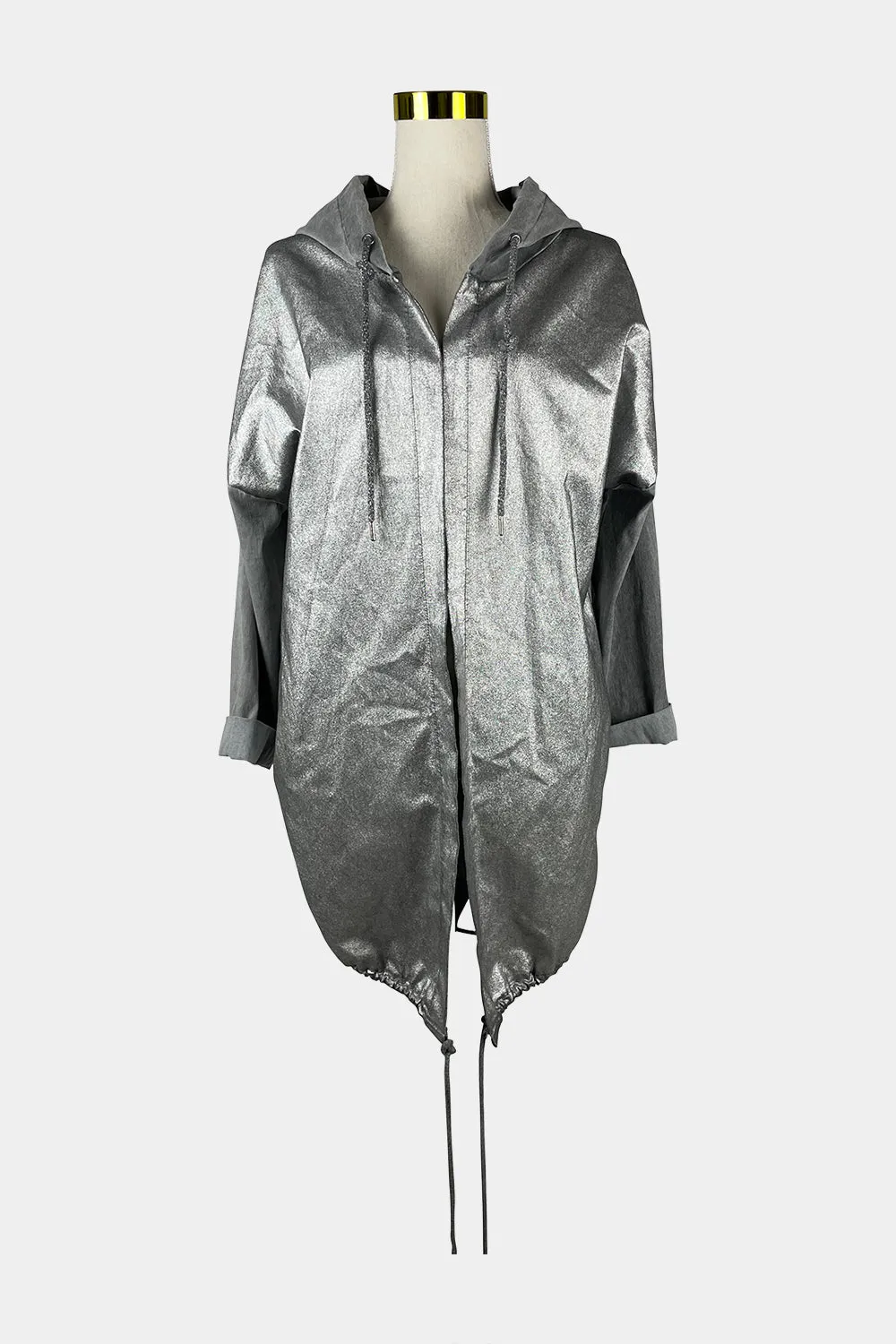 UNBRANDED Silver Hooded Parka