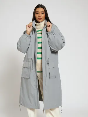 Utility Parka Rubber Badge Jacket - Grey