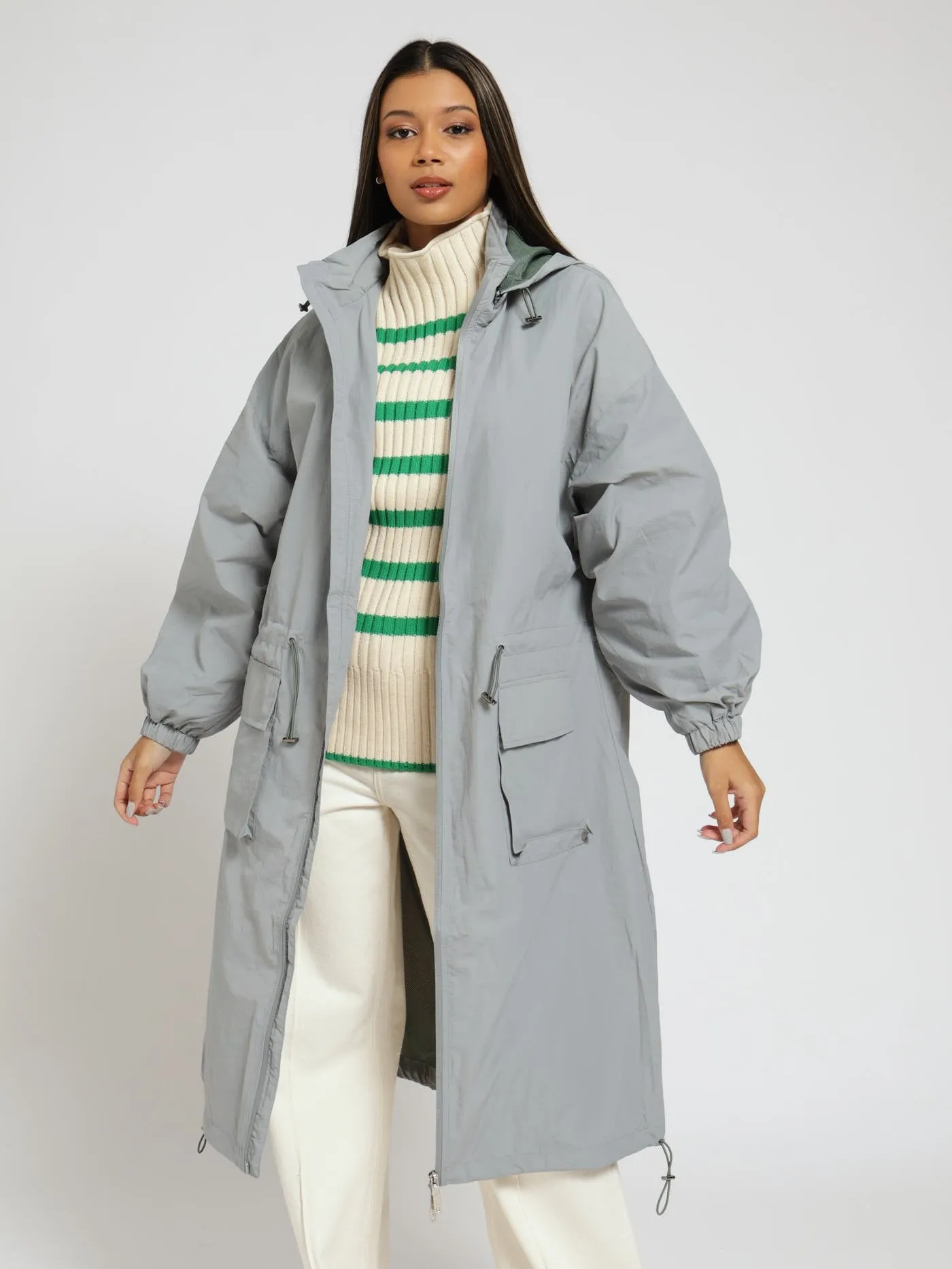 Utility Parka Rubber Badge Jacket - Grey