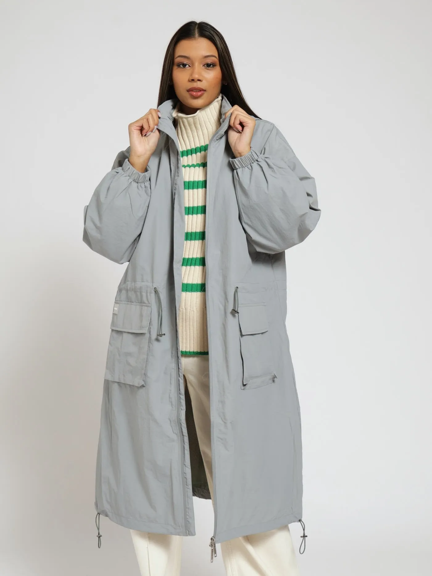 Utility Parka Rubber Badge Jacket - Grey