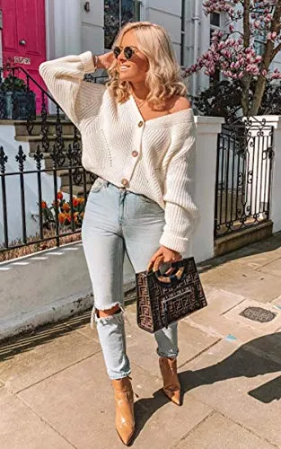 V Neck Cable Knit Sweater