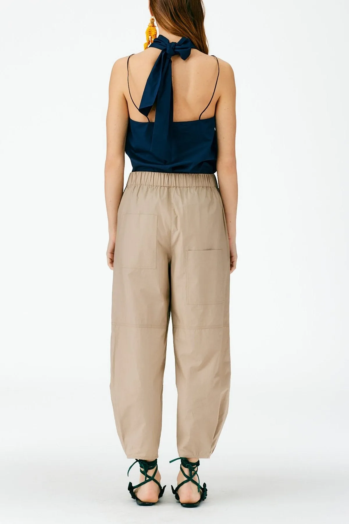 Vintage Cotton Pull On Sculpted Jogger in Dark Stone