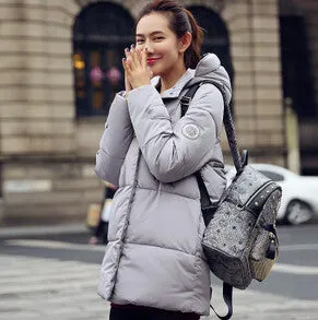 Wadded Jacket Female Women's Winter Jacket Down Cotton Hooded Coat Slim Parkas Ladies Jackets And Coats Plus Size XXL