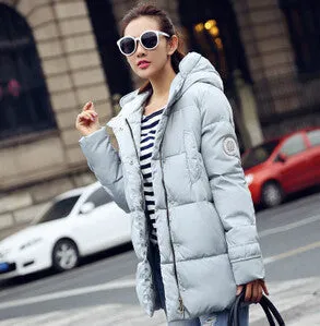 Wadded Jacket Female Women's Winter Jacket Down Cotton Hooded Coat Slim Parkas Ladies Jackets And Coats Plus Size XXL