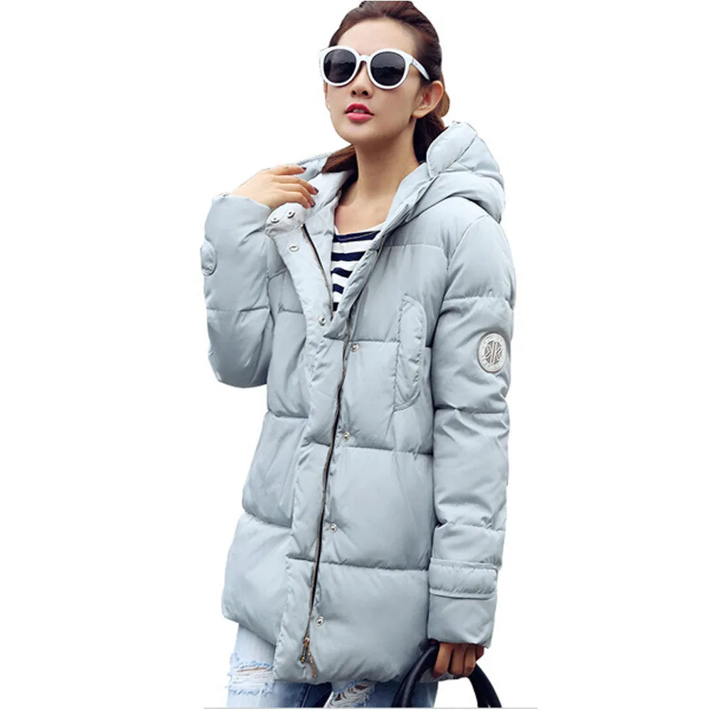 Wadded Jacket Female Women's Winter Jacket Down Cotton Hooded Coat Slim Parkas Ladies Jackets And Coats Plus Size XXL