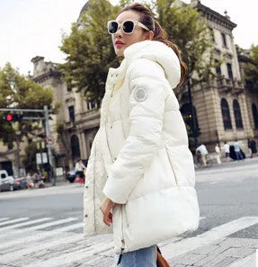 Wadded Jacket Female Women's Winter Jacket Down Cotton Hooded Coat Slim Parkas Ladies Jackets And Coats Plus Size XXL