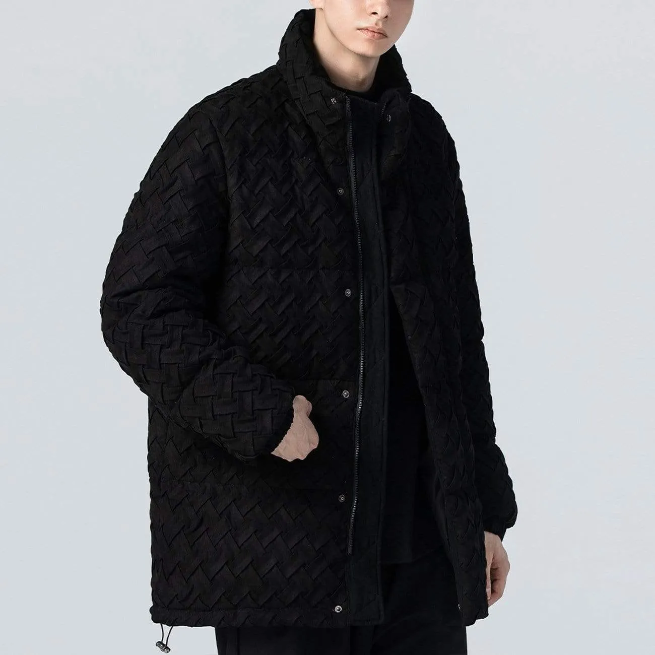 Weave Pattern Winter Coat