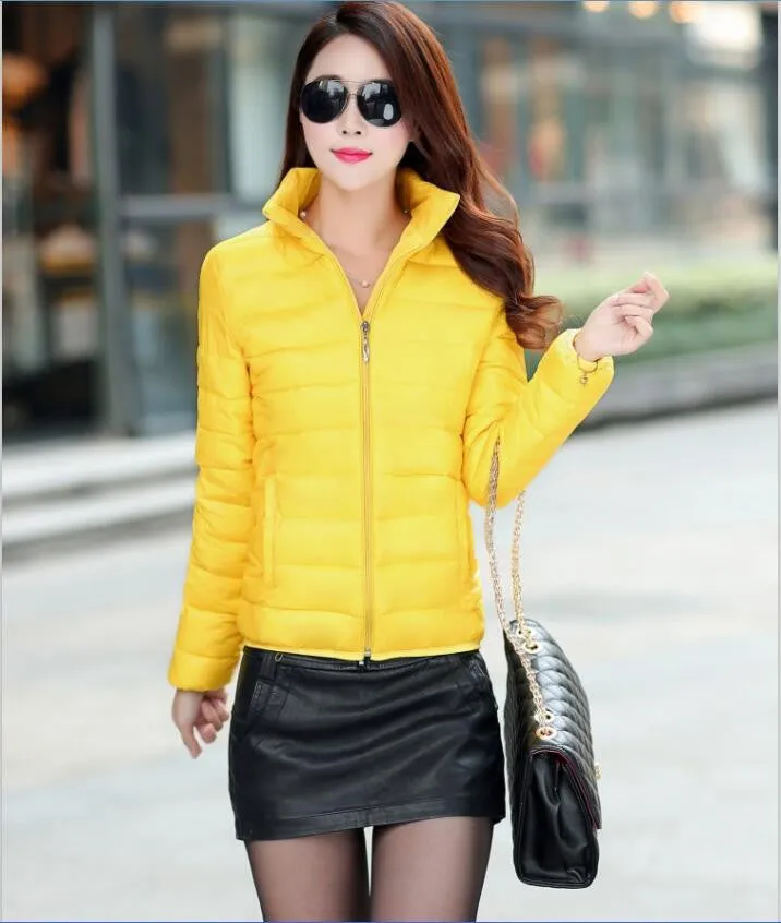 Winter Jacket Coat Women Winter Women Parka Short Slim Thickening Down Cotton-padded Jacket Female Outerwear Black Red